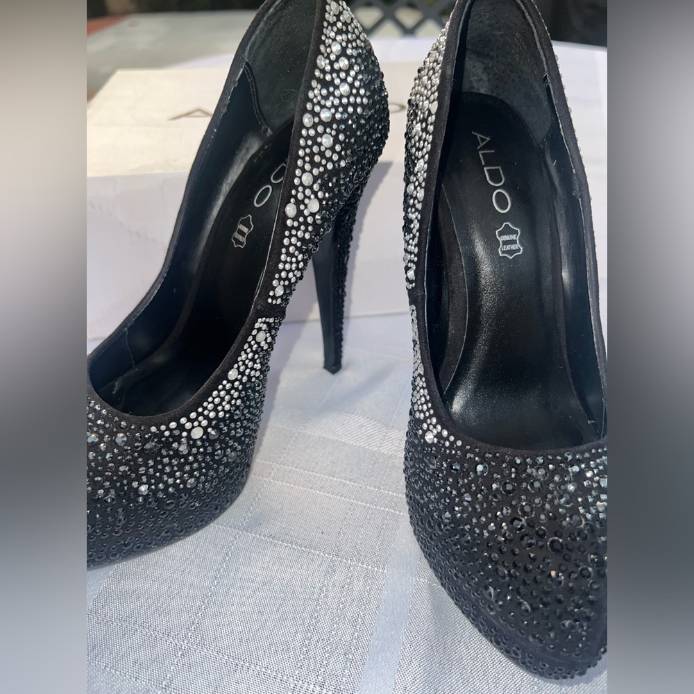 Aldo heels , black with sparkles, size 7.5